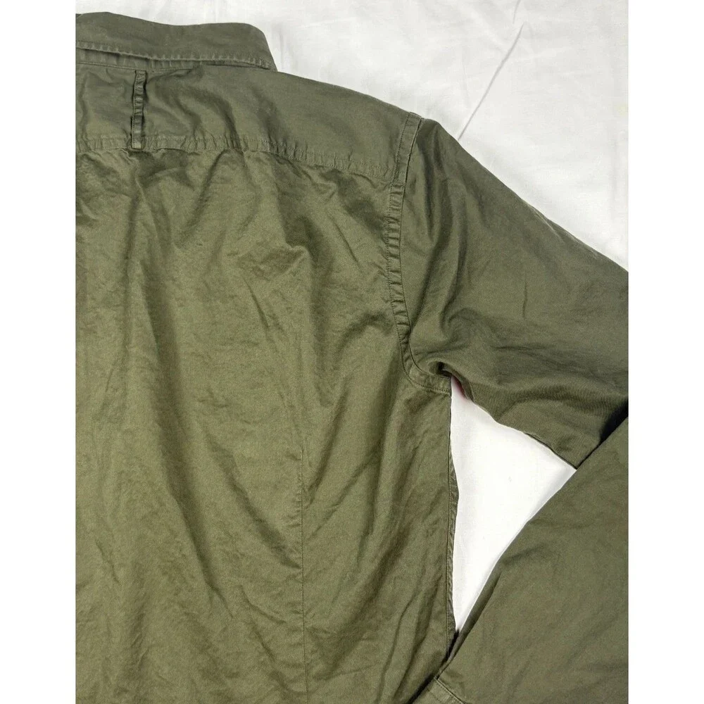 Banana Republic Military Utility Button Up Shirt Olive Green Mens Size Medium